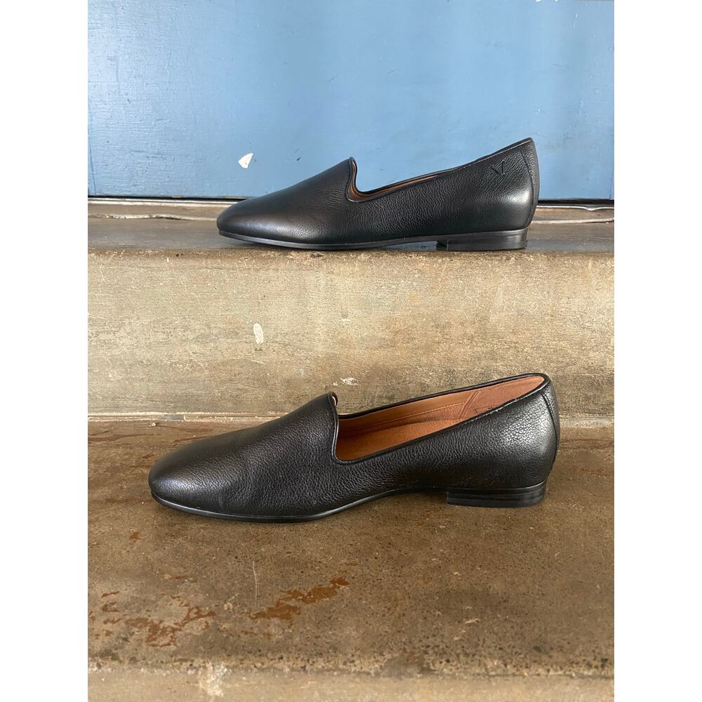 Vionic black leather round toe slip on flat loafer - Picture 3 of 9